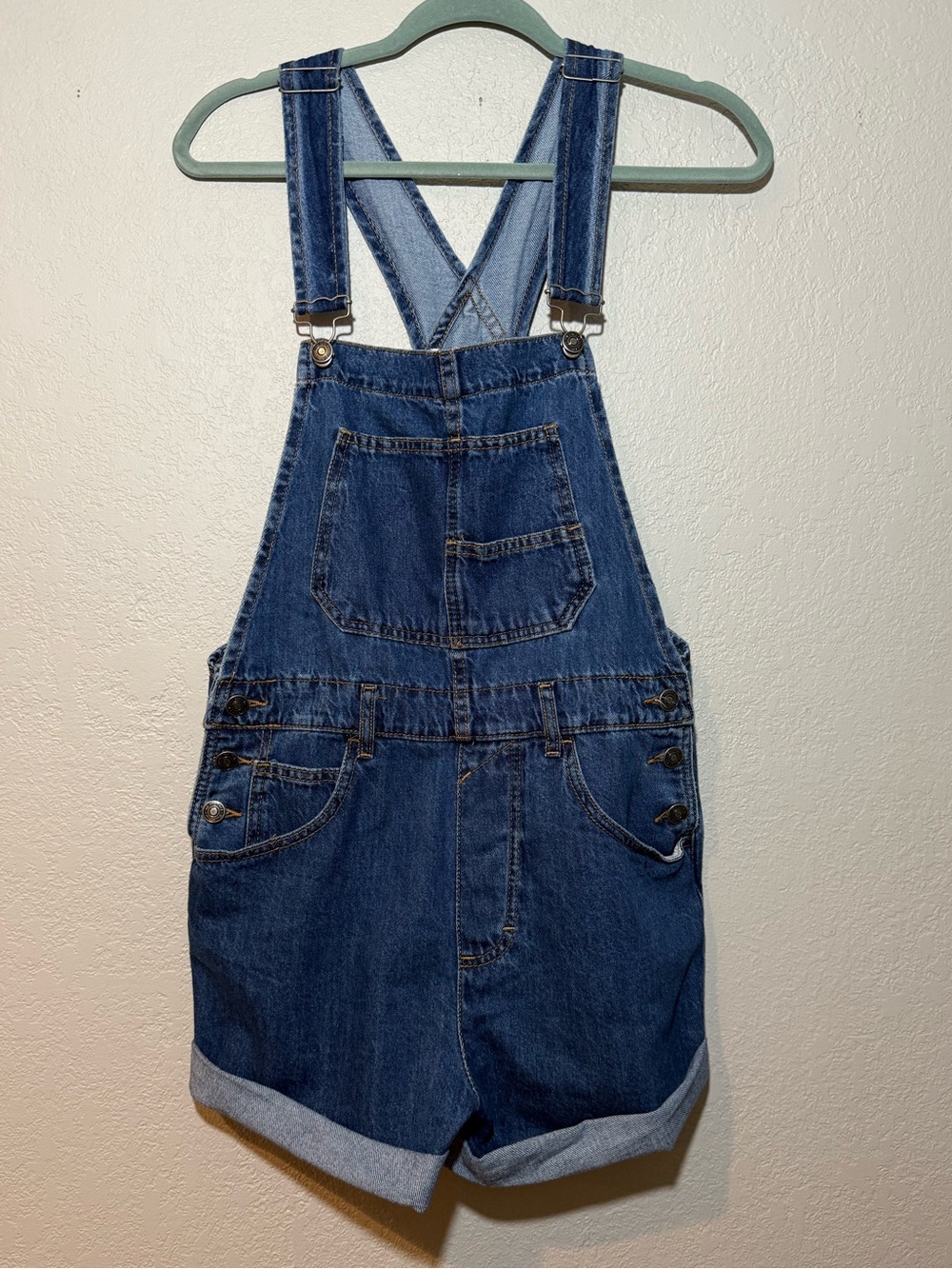 Free People/We The Free- Blue Jean/Denim Overall Shorts Size Small